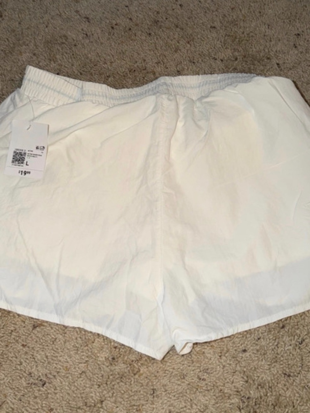 NWT Forever 21 White Athletic Shorts with Green Piping Large - Picture 7 of 7